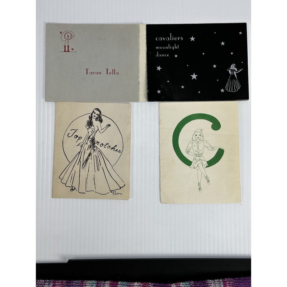 Vintage Lot Party Invitations Christmas Sports Swing Top Notcher Cavaliers 1940s